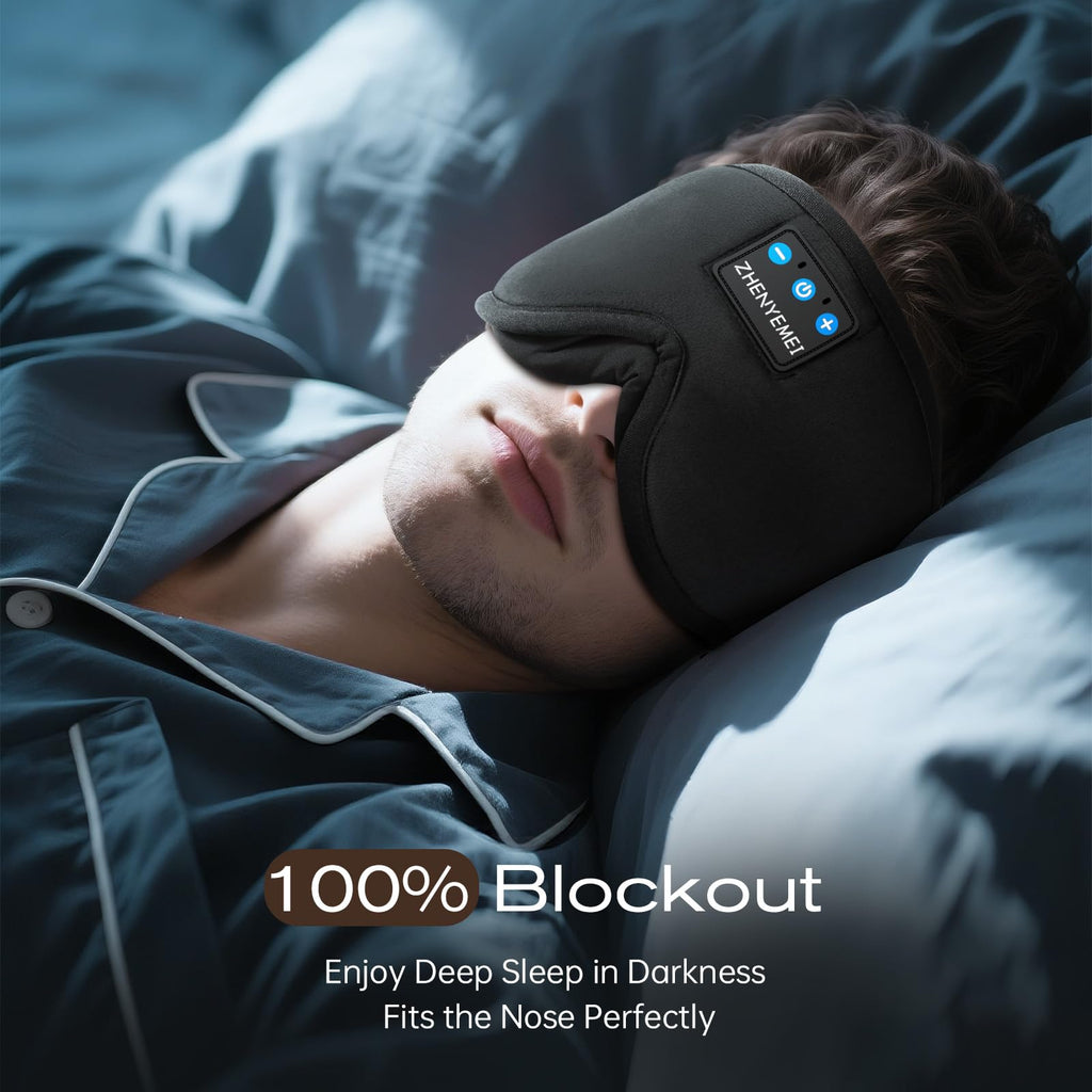 Black Bluetooth Sleep Mask with Headphones F141