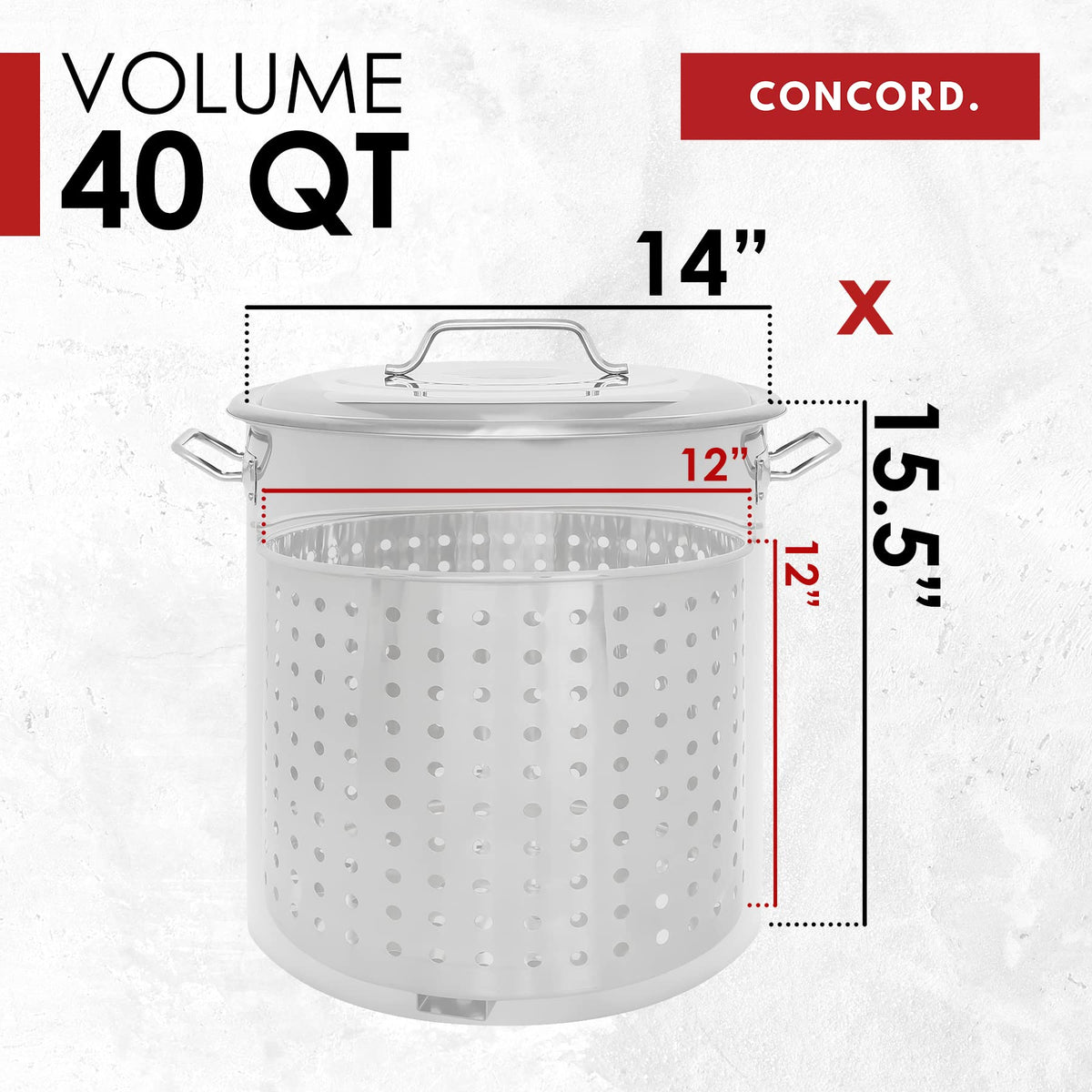40 Quart Stainless Steel Stock Pot with Steamer Basket and 12" Single Propane Stove T57185
