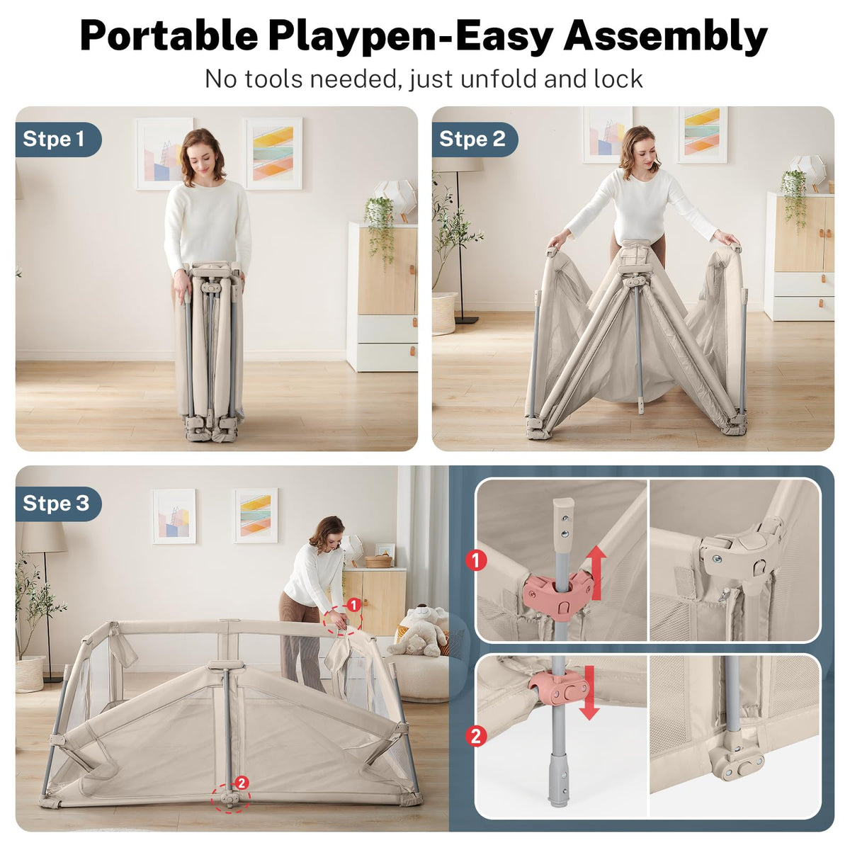 Portable Foldable Playpen with Carry Bag R783737