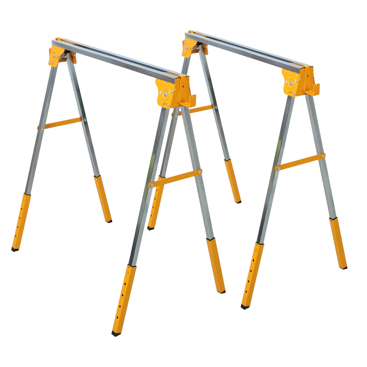 2 Pack Adjustable Folding Steel Sawhorses 1000LB C550