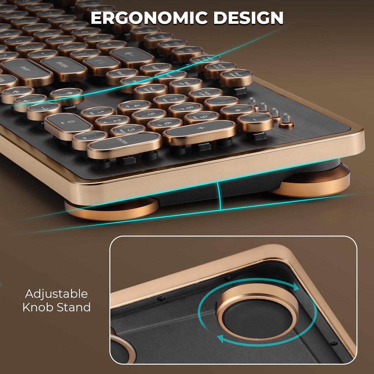 Wired Full-Size 104 Keys Mechanical Keyboard with Round Keycaps L15261