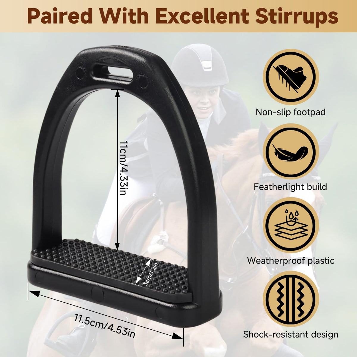 Kids Western Stirrups with Adjustable Nylon Straps L4137