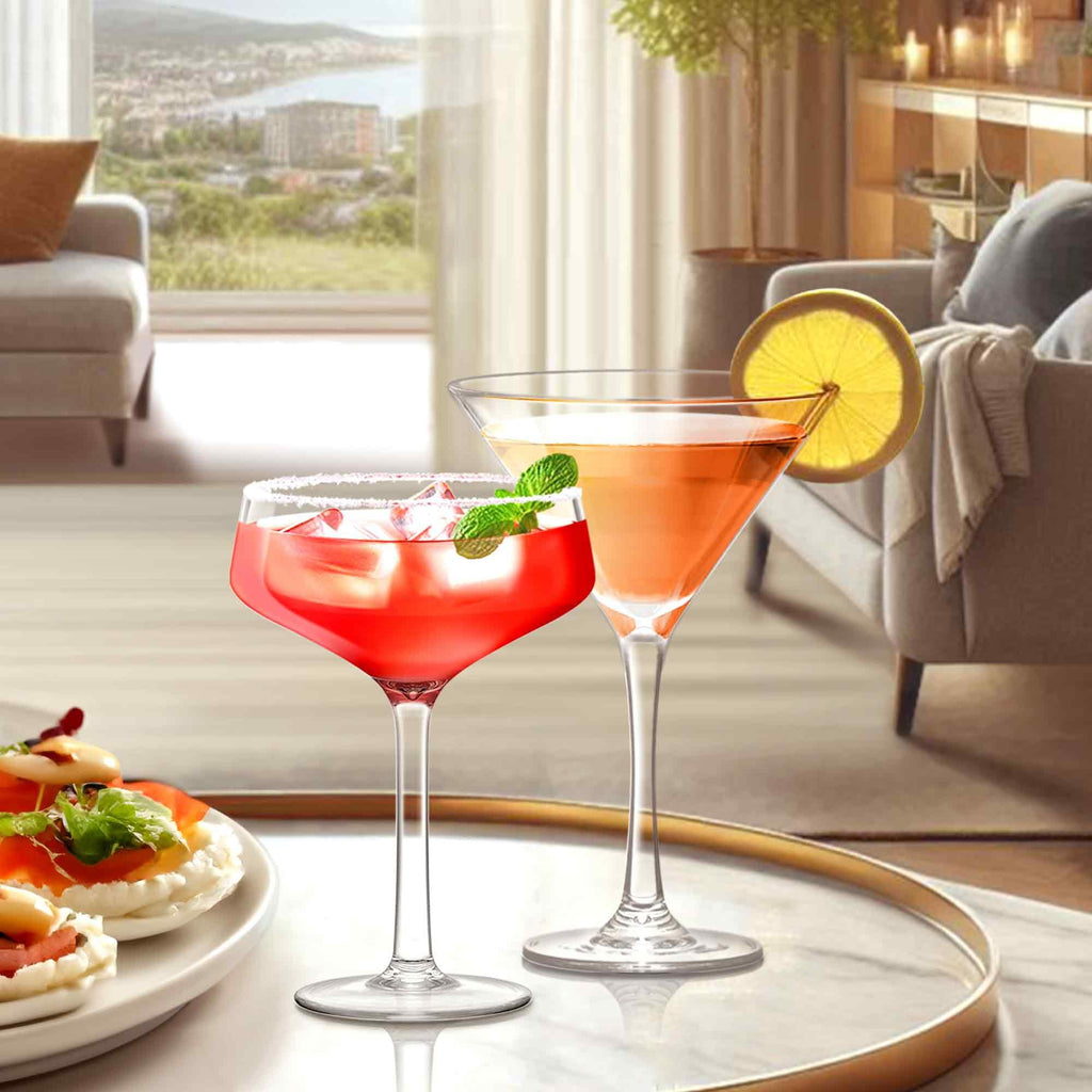 10-Ounce Plastic Martini Glasses Set of 6, Reusable, BPA-Free, Shatter-Proof, Dishwasher-Safe L47106