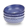 Ceramic Pasta Bowls Set of 4, 30 OZ Vintage Blue N34902