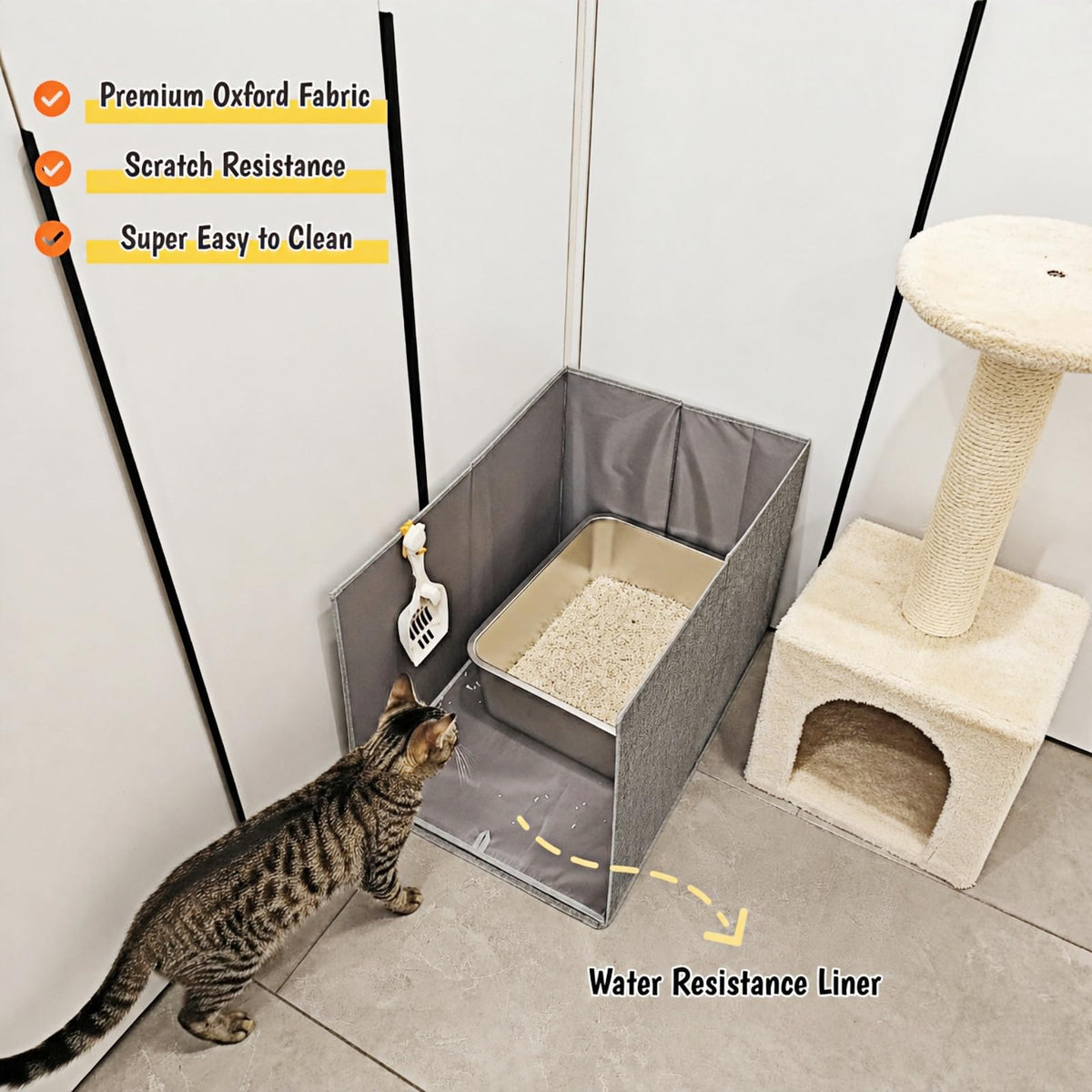 Extra Large Open Top High Sided Cat Litter Box Enclosure K398824
