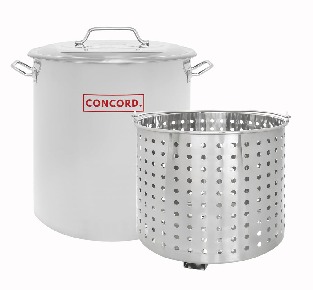 40 Quart Stainless Steel Stock Pot with Steamer Basket and 12" Single Propane Stove T57185