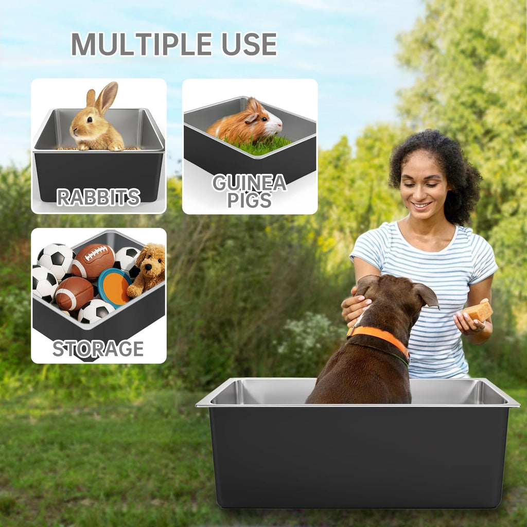 High Sided Stainless Steel Cat Litter Box N639