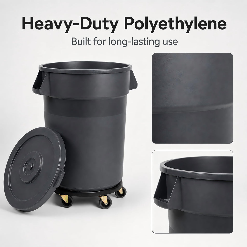 32 Gallon Trash Can with Wheels and Lid, 2 Pack O50660