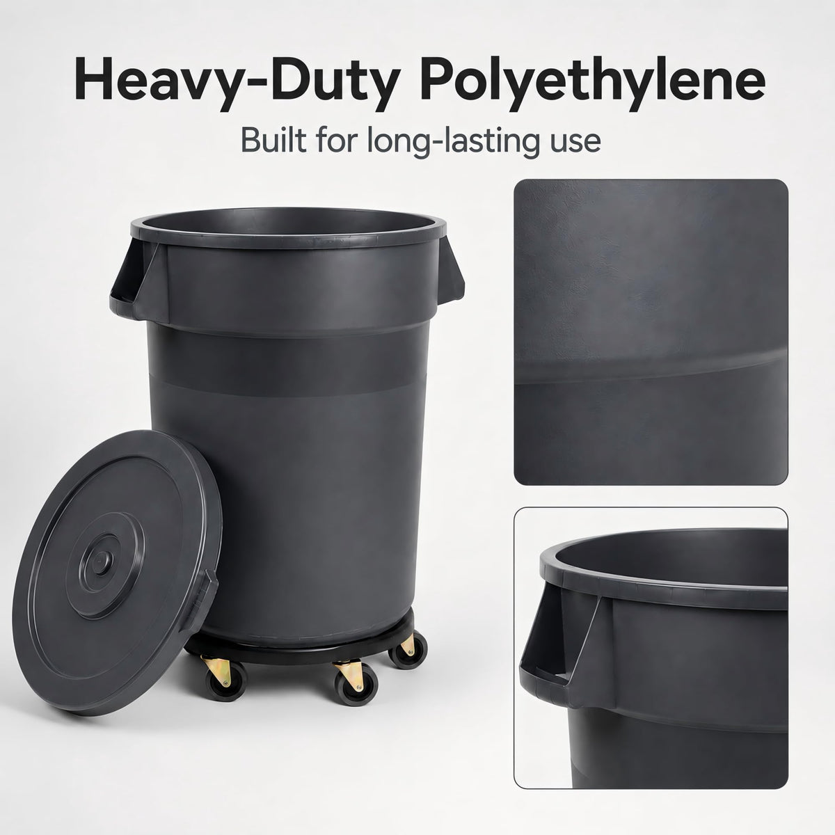 32 Gallon Trash Can with Wheels and Lid, 2 Pack O50660