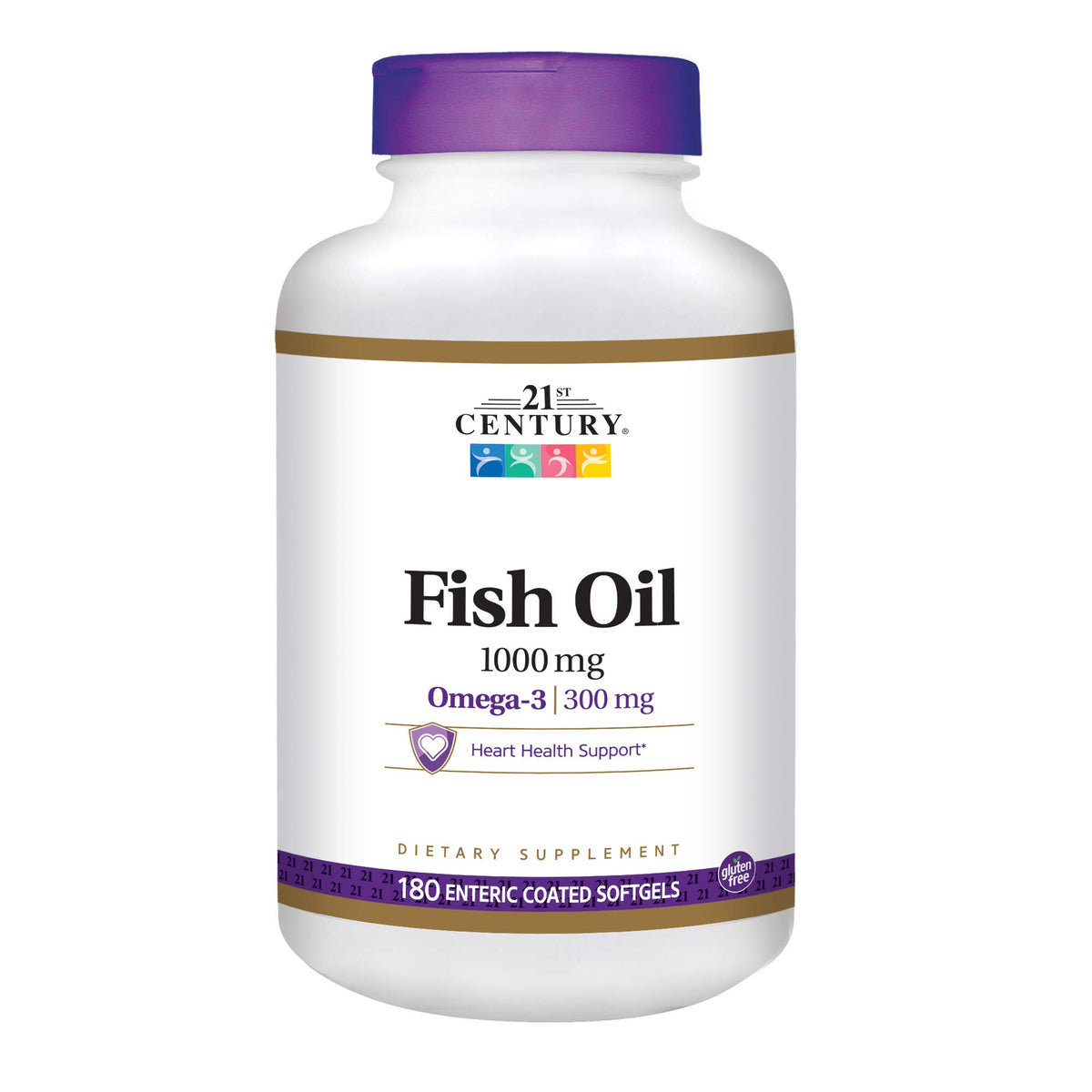 Fish Oil 1000 mg Enteric Coated Softgels 180-Count Pack of 2 Z602008