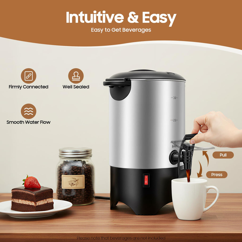 30 Cups Stainless Steel Electric Coffee Urn W1273