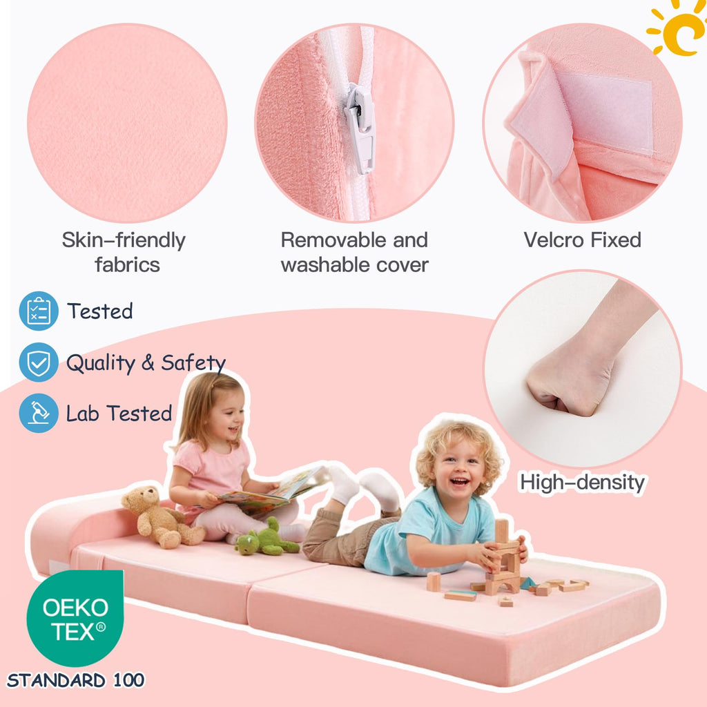 Pink Folding Sofa Bed with Removable Cover H141