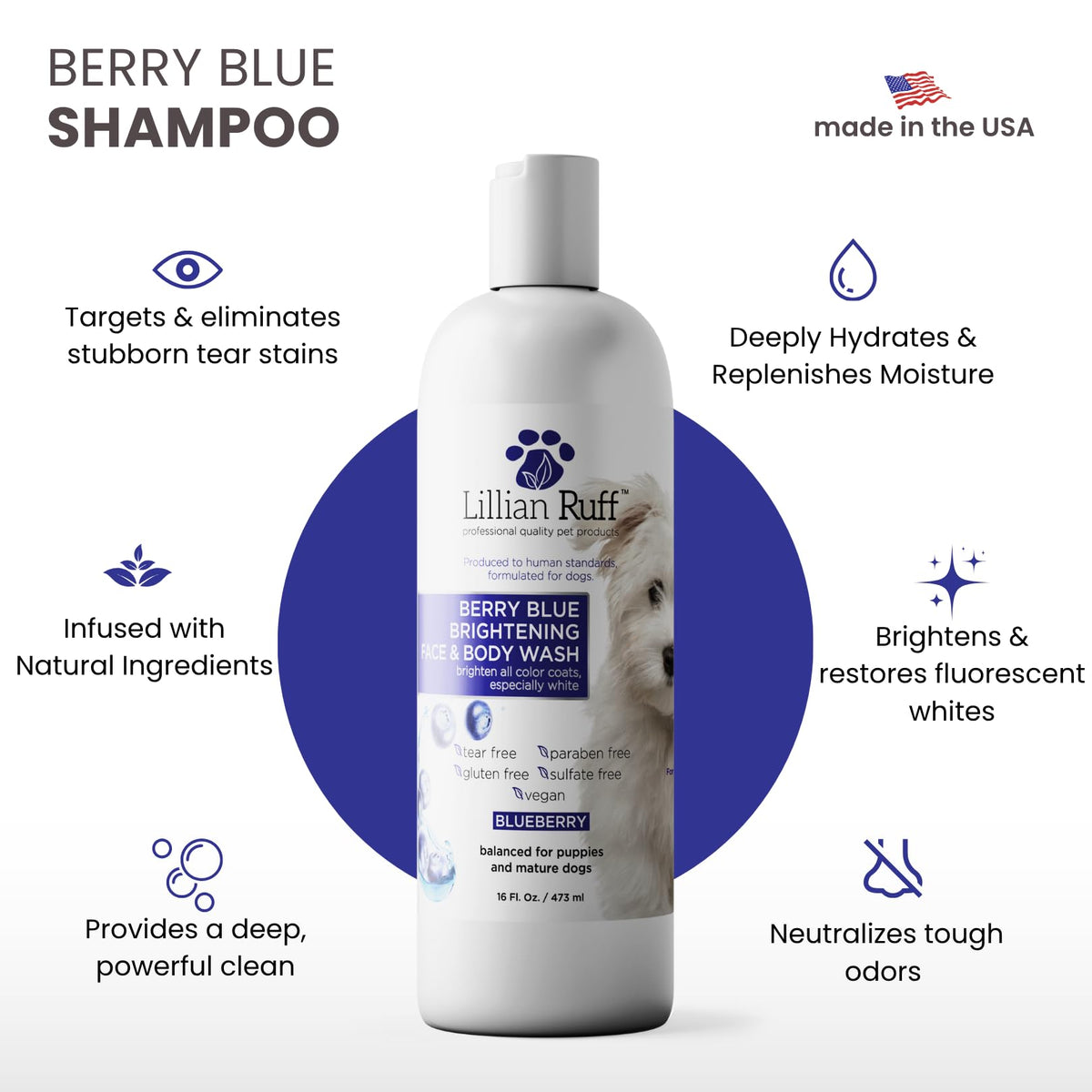 Berry Blue Brightening Pet Shampoo 16oz U394777