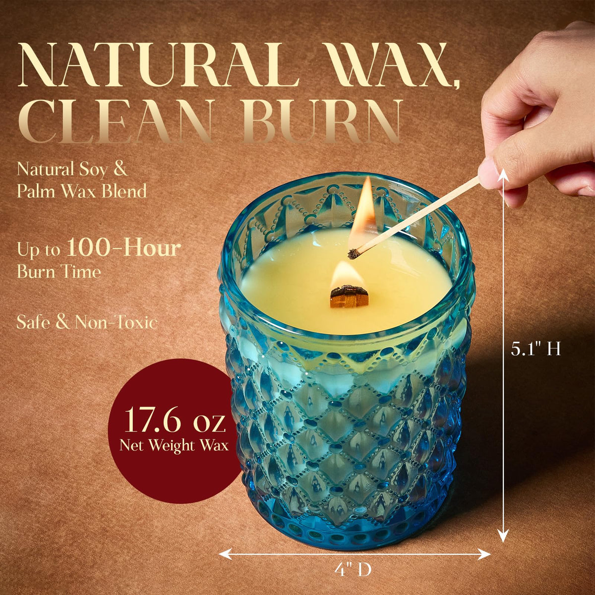 16.6oz Wood Wick Soy Wax Scented Candle H172