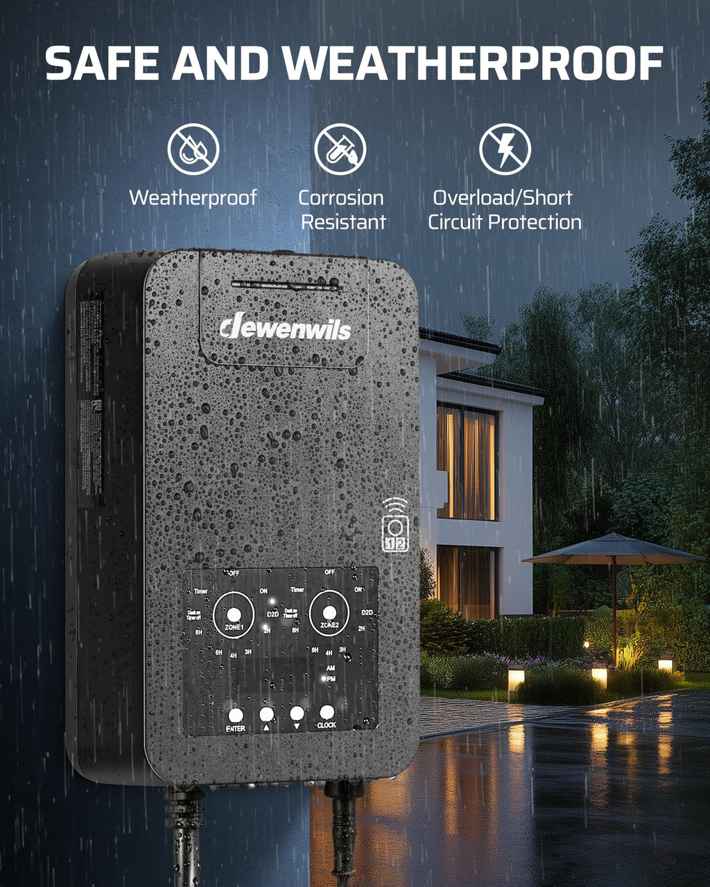 300W Low Voltage Transformer with Remote Photocell Sensor & Timer X878