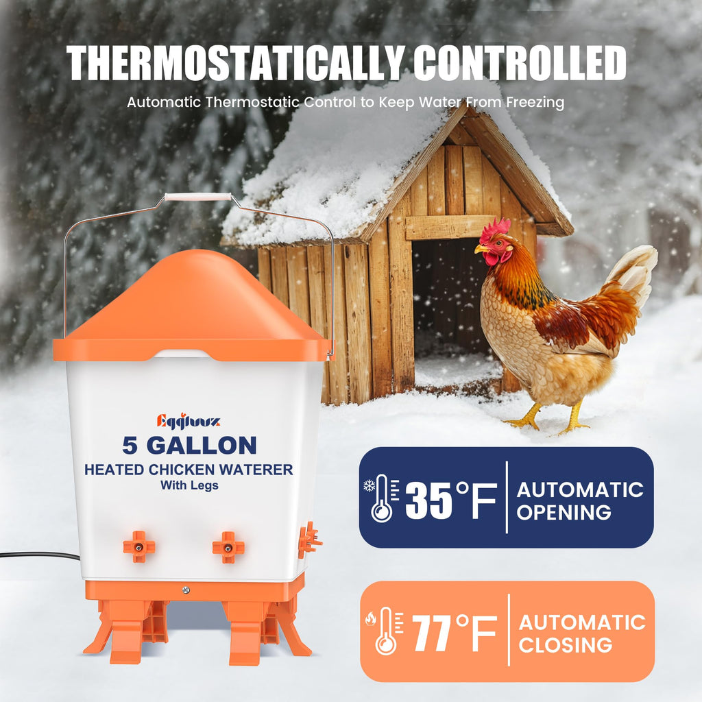 Heated Chicken Waterer 5 Gallon Thermostatically Controlled H1263