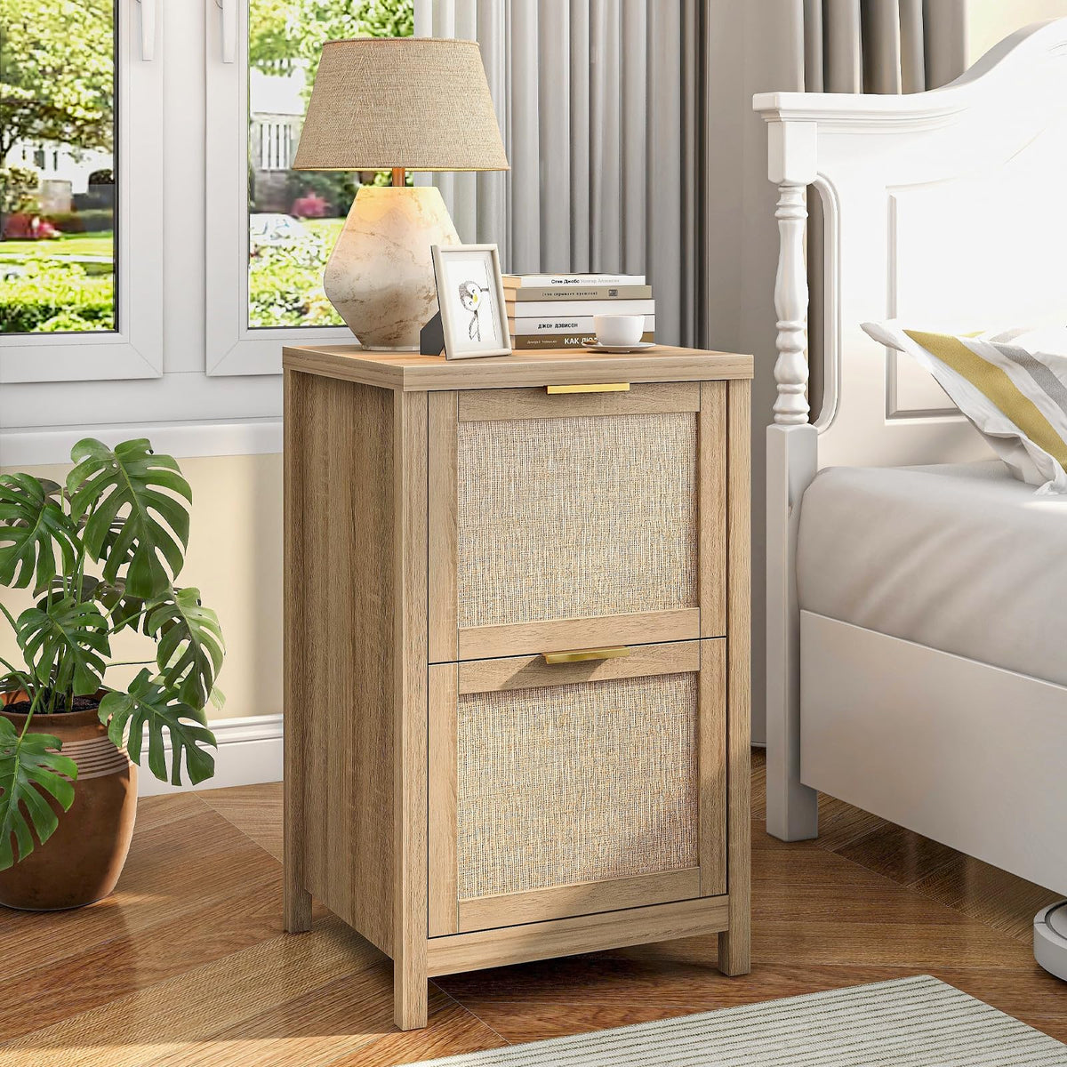 2-Drawer Rattan File Cabinet J5465