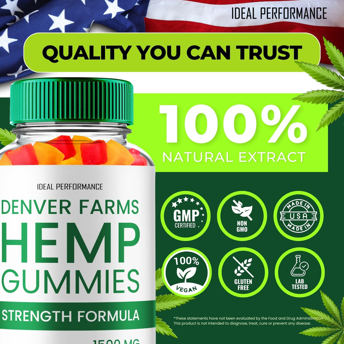 Maximum Strength All Natural Hemp Gummies 60 Gummies I5577