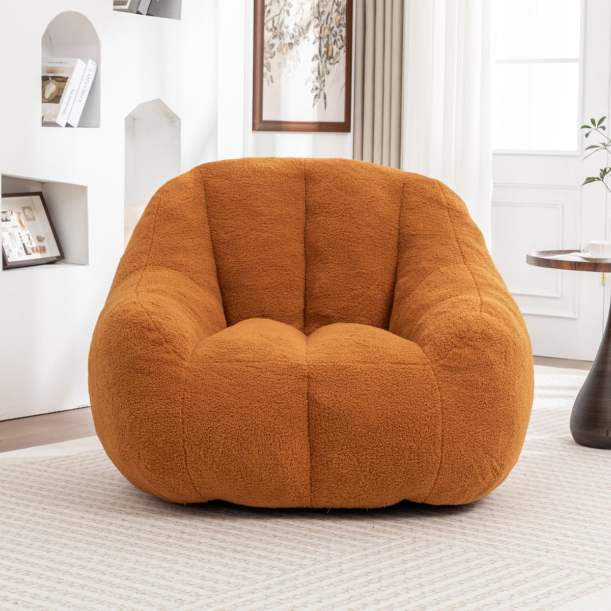 Yellow Oversized Plush Memory Foam Bean Bag Chair D1879