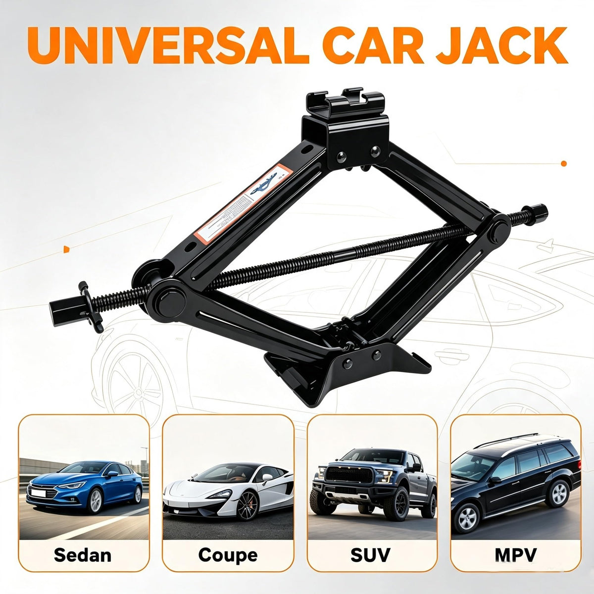 3 Ton Scissor Car Jack Kit with Wrench F462