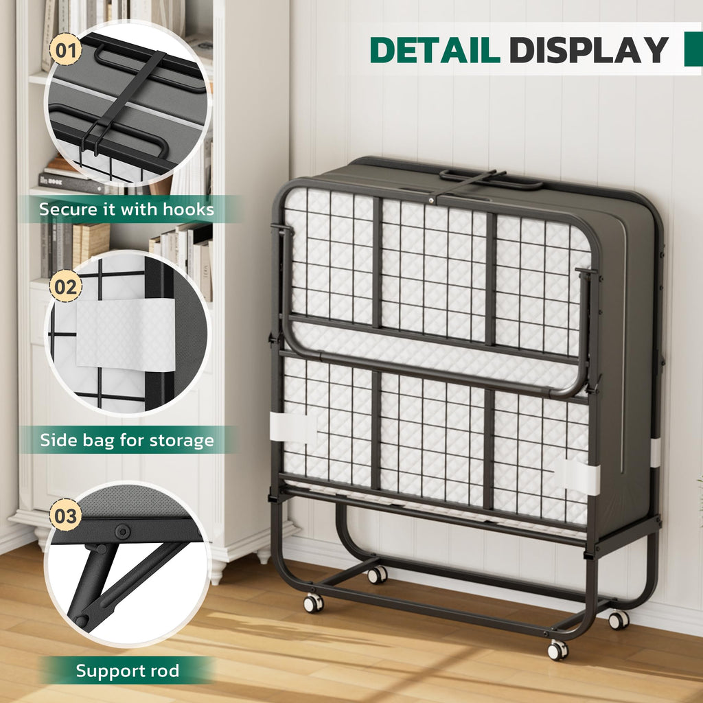 Folding Bed with 5" Memory Foam F924