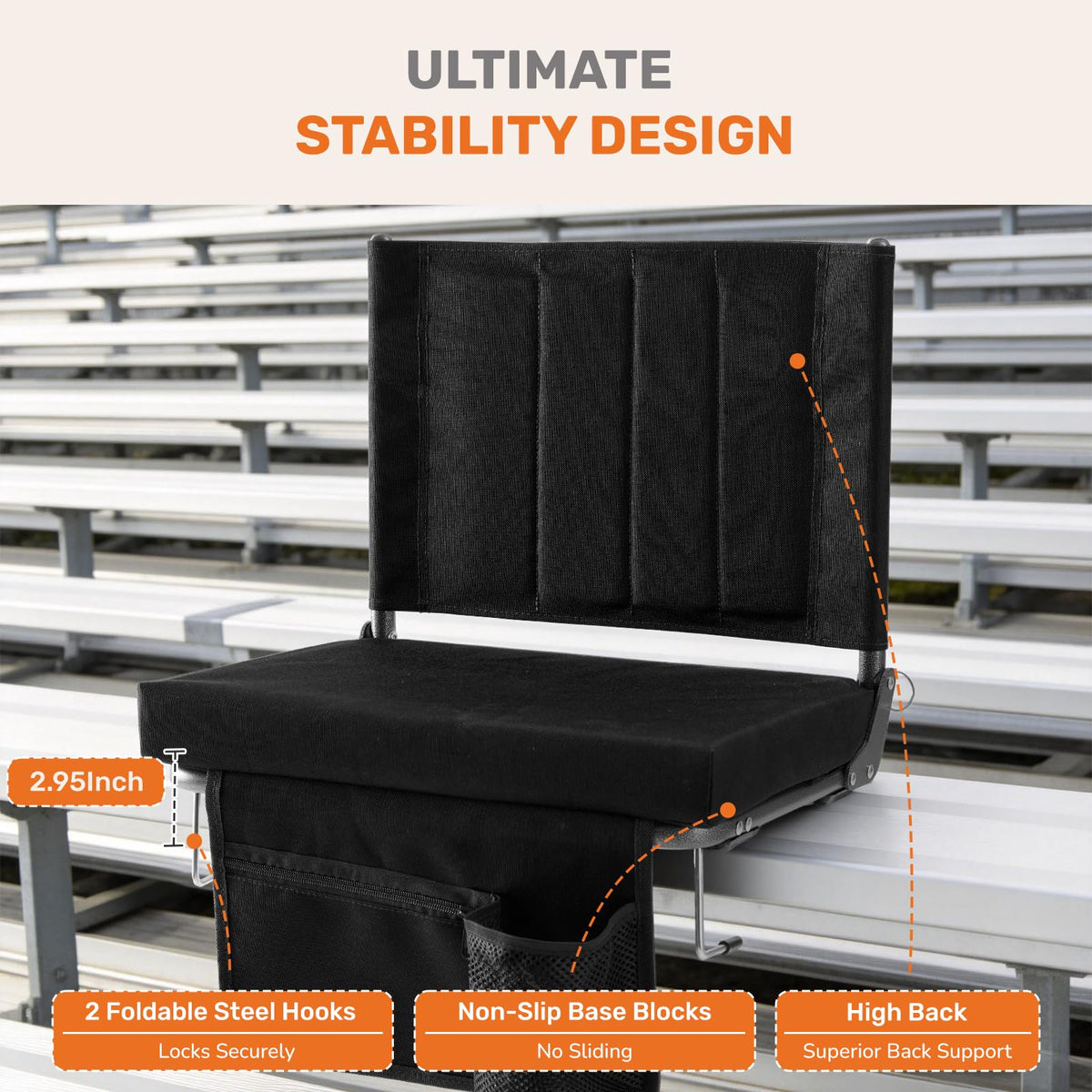 Padded Stadium Seats with Back Support H6307