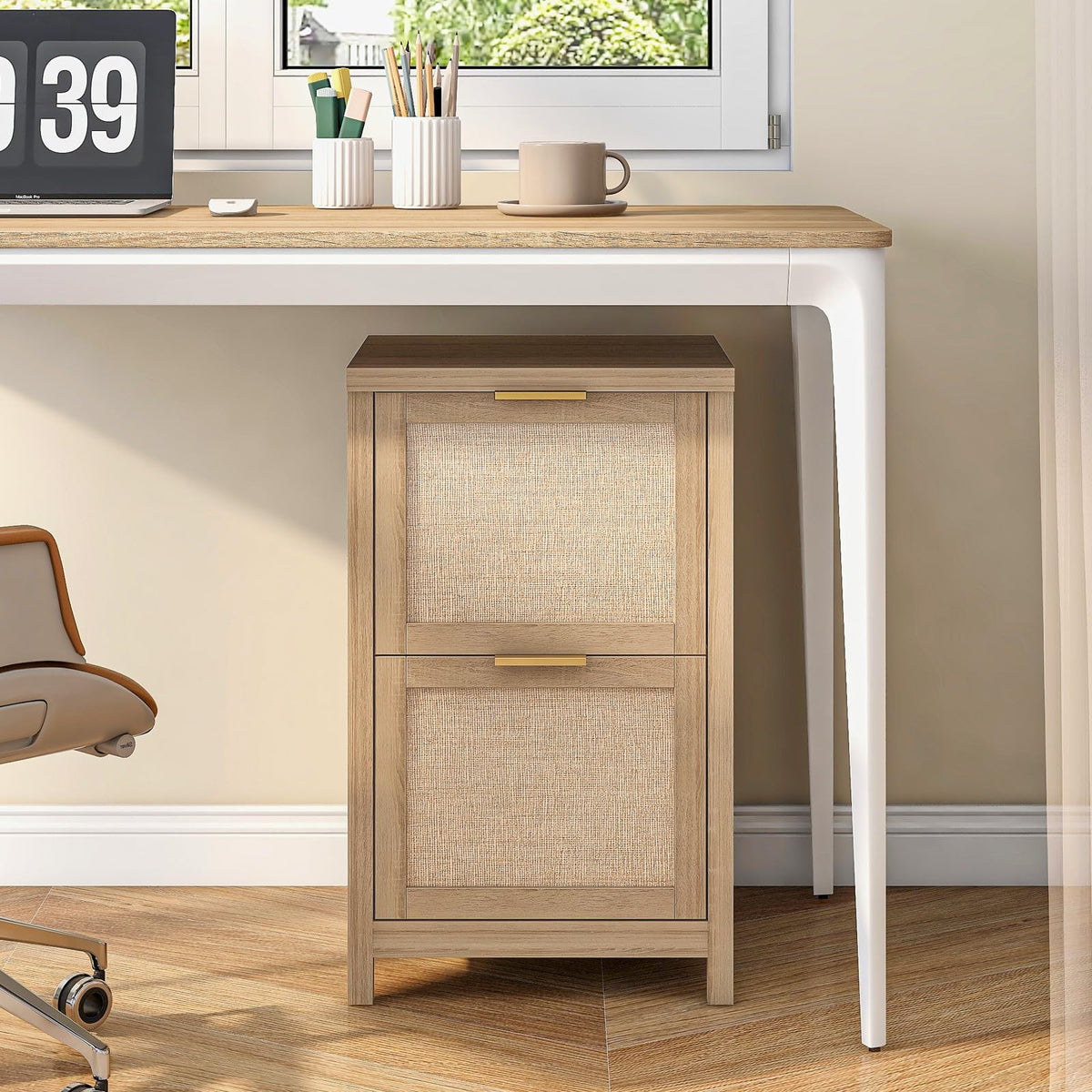 2-Drawer Rattan File Cabinet J5465
