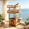 Outdoor Cat Tree Tower with Enclosed Condo R70274