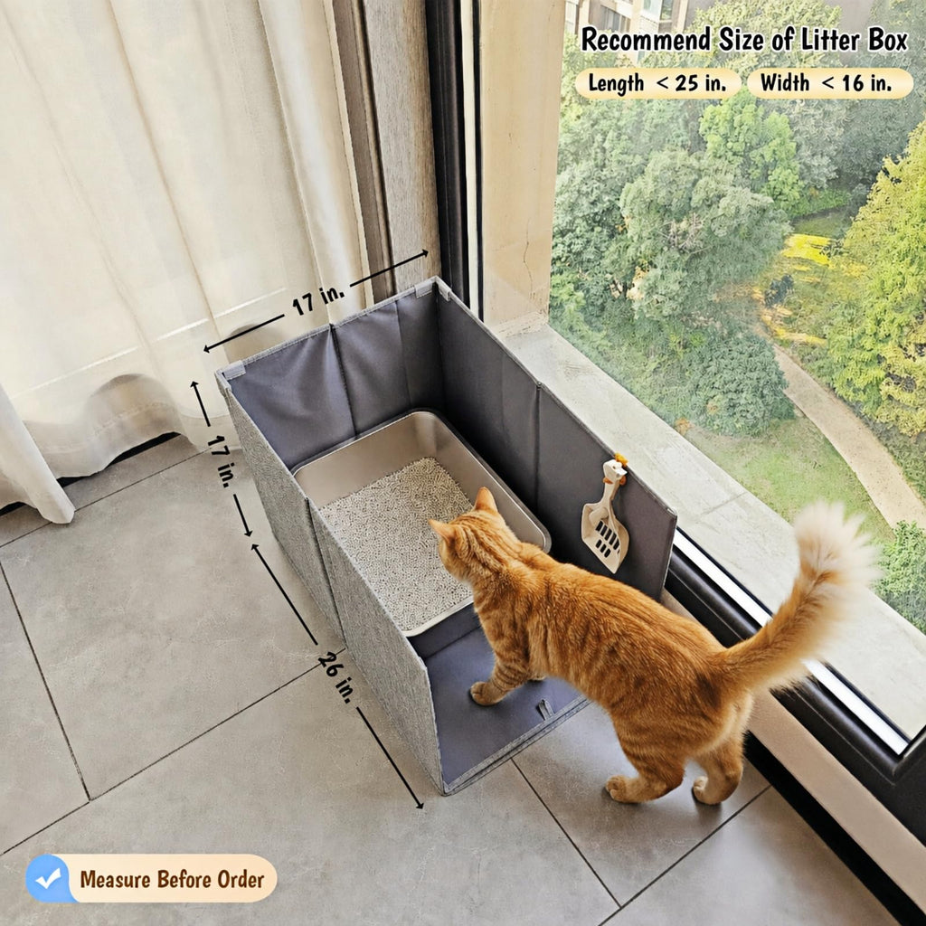 Extra Large Open Top High Sided Cat Litter Box Enclosure K398824