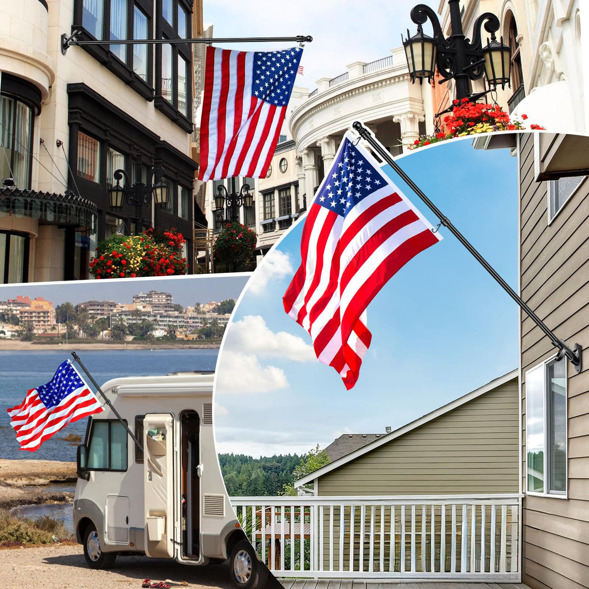5 FT Stainless Steel Flag Pole Kit with Holder Bracket K9336