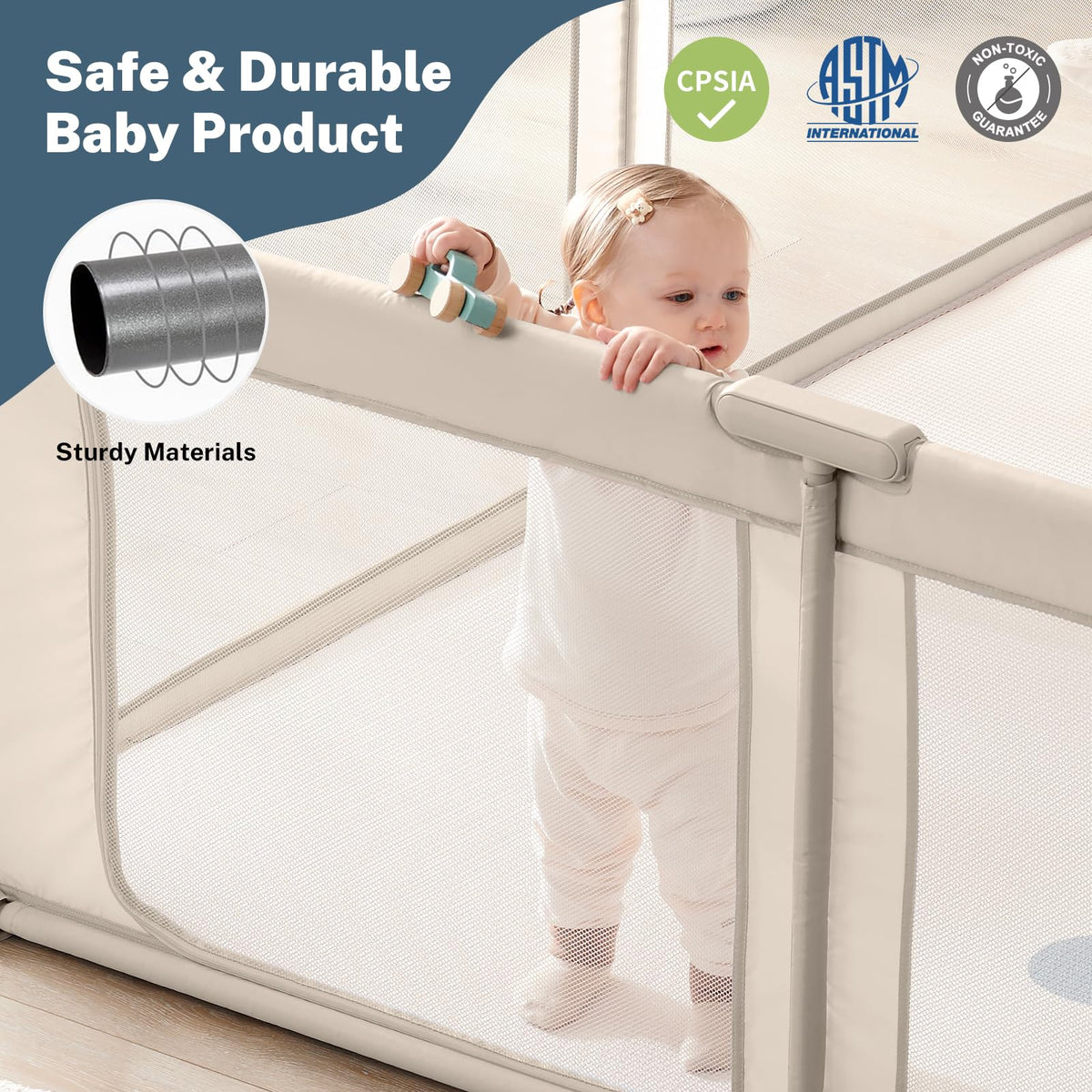 Portable Foldable Playpen with Carry Bag R783737