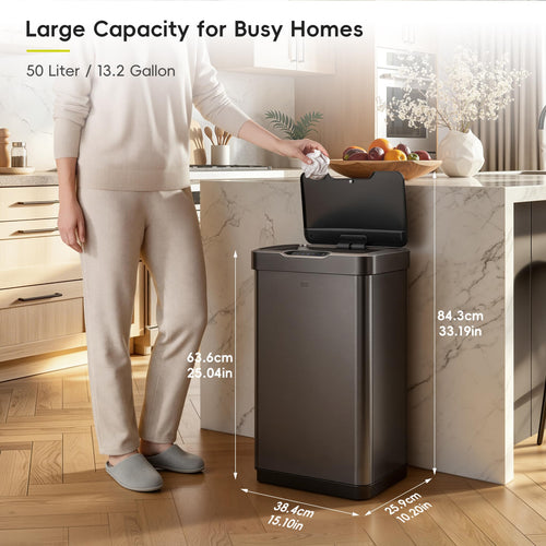13.2 Gal Stainless Steel Motion Sensor Trash Can Q377