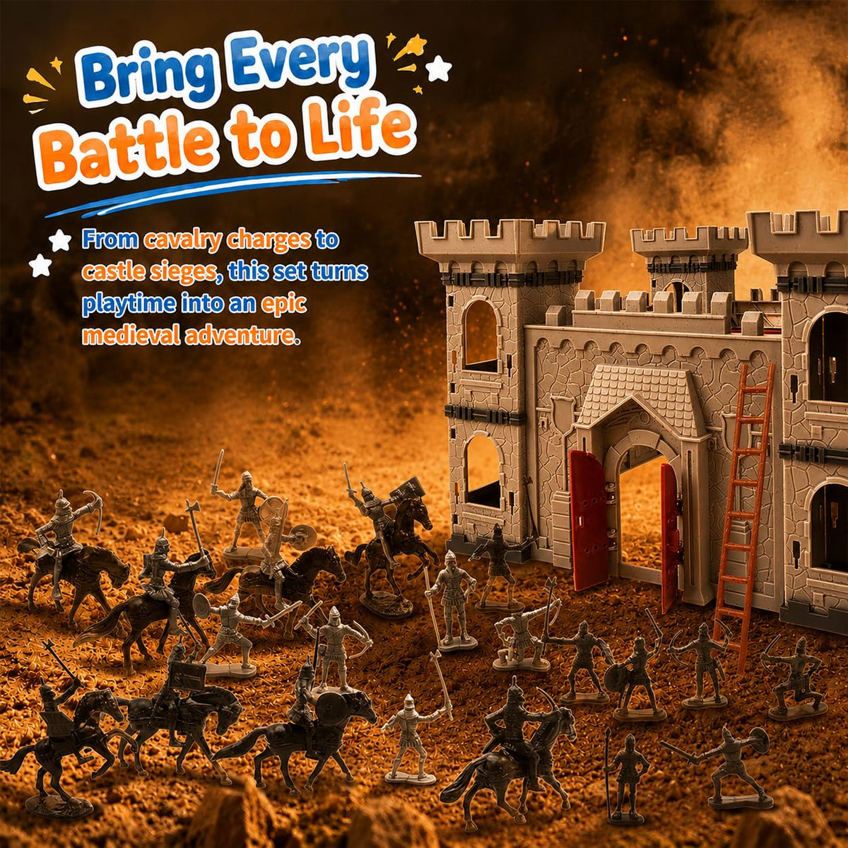 Medieval Castle Toy Knights Army Men Playset C389350