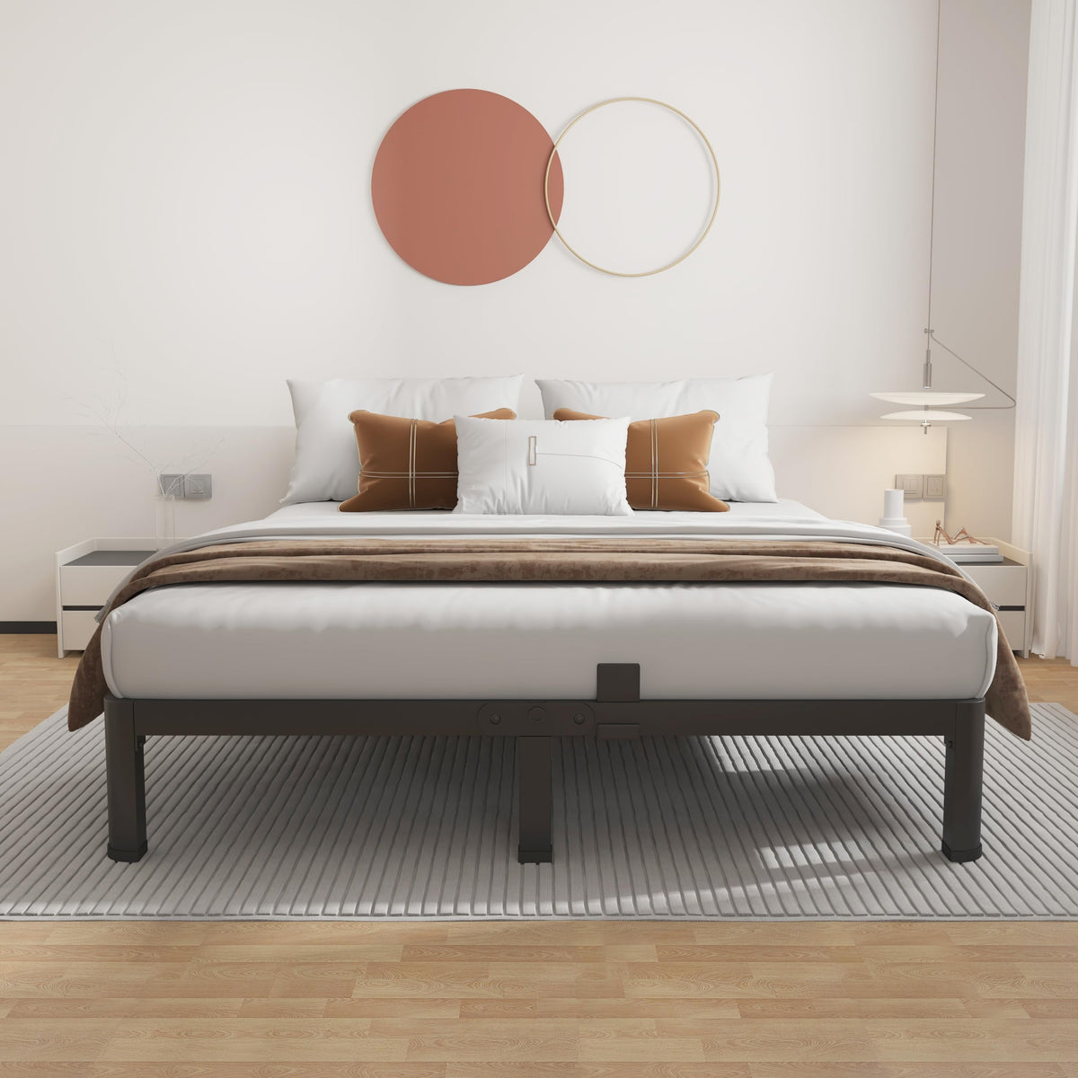 7 Inch King Low Profile Bed Frame with Rounded Corner Q2928