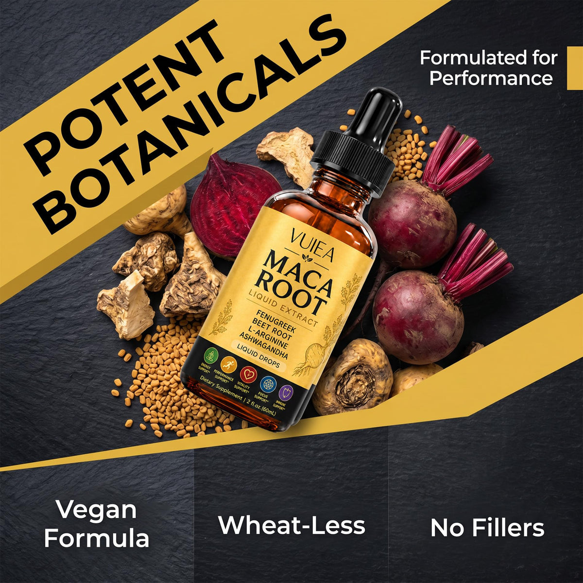 Maca Root Liquid Supplement with Ashwagandha, Fenugreek, Beet Root & L-Arginine R59691