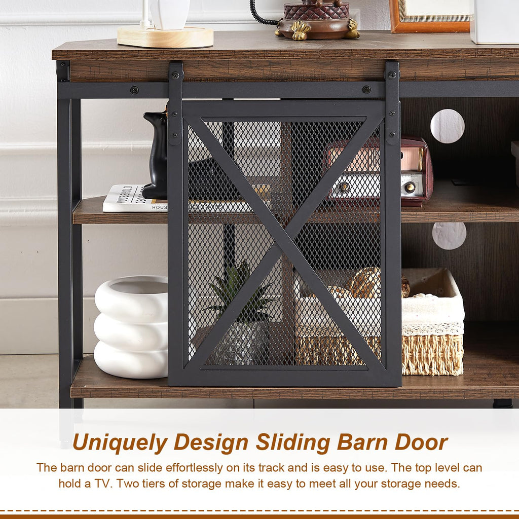 Brown Corner TV Stand with Storage E8416