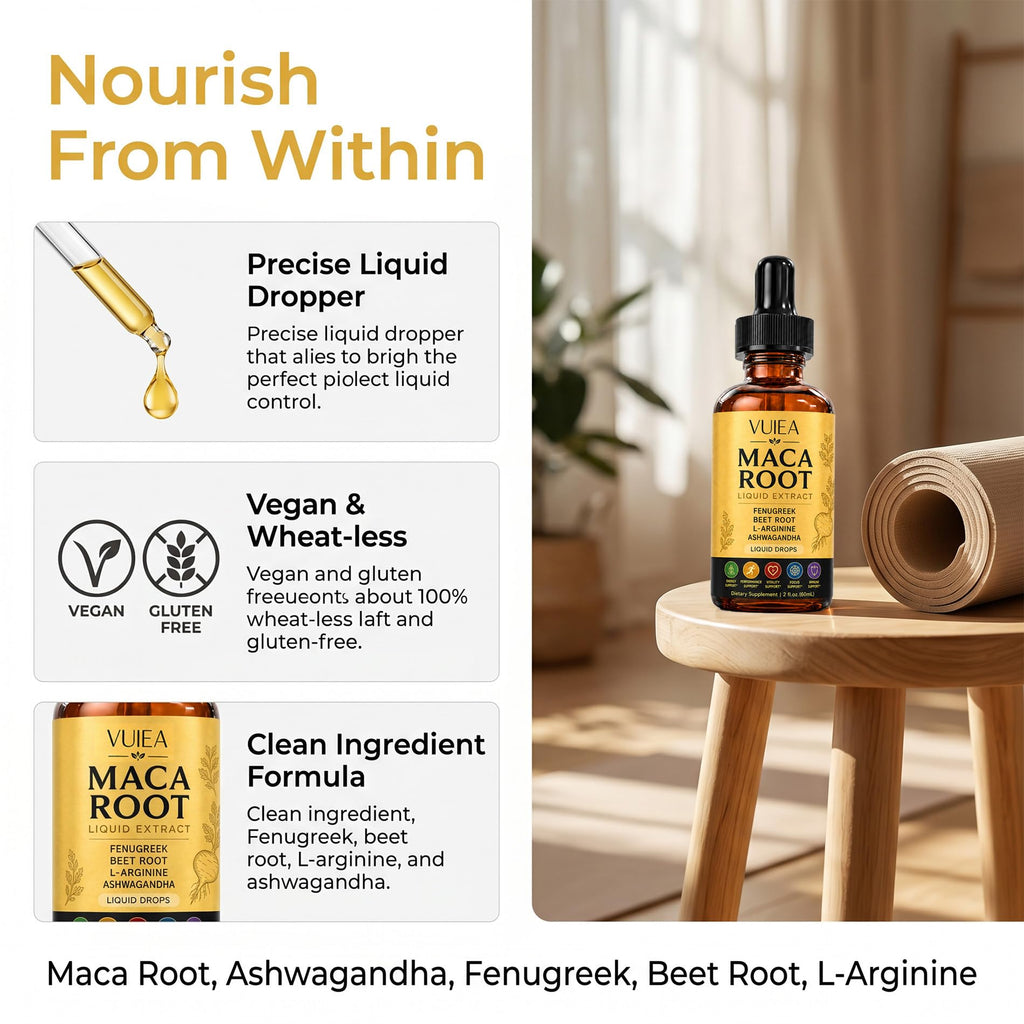 Maca Root Liquid Supplement with Ashwagandha, Fenugreek, Beet Root & L-Arginine R59691