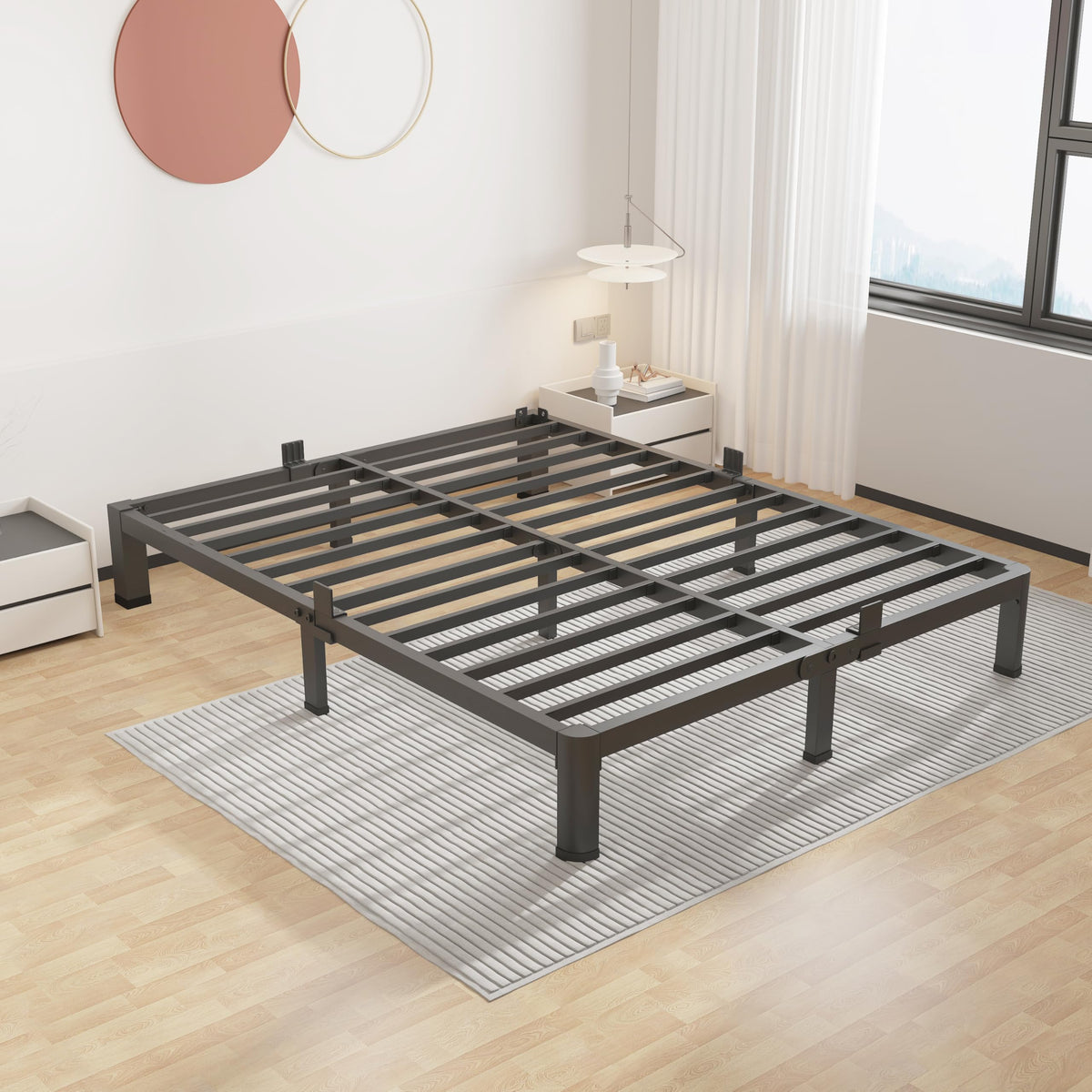 7 Inch King Low Profile Bed Frame with Rounded Corner Q2928