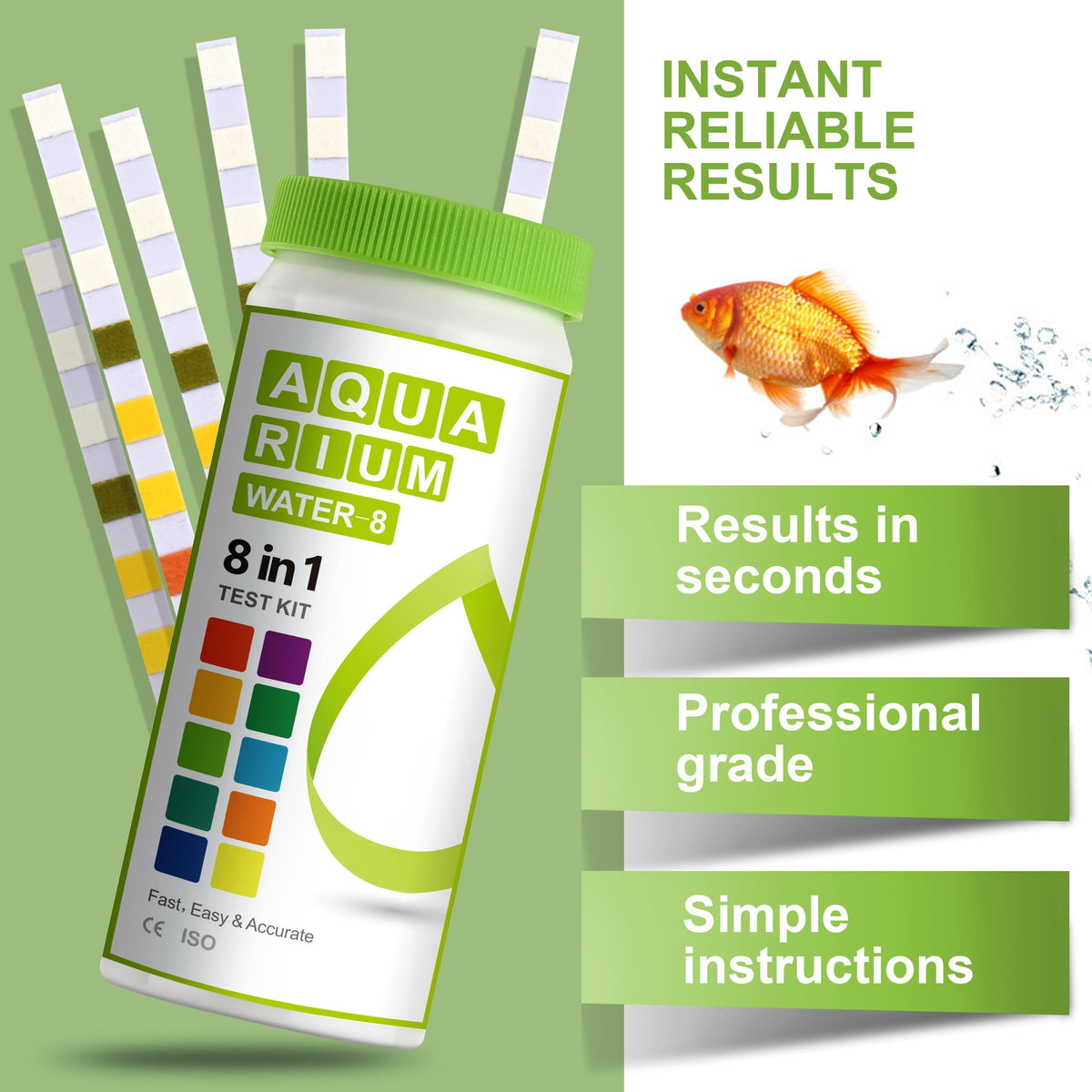 Aquarium Ammonia Test Strips 8-in-1 100 Strips S369141