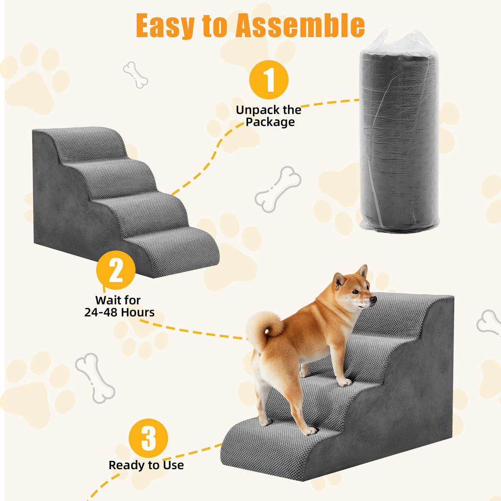 4-Step Grey Dog Stairs G434