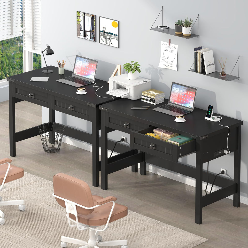 39 Inch Small Computer Desk with Drawers J27294