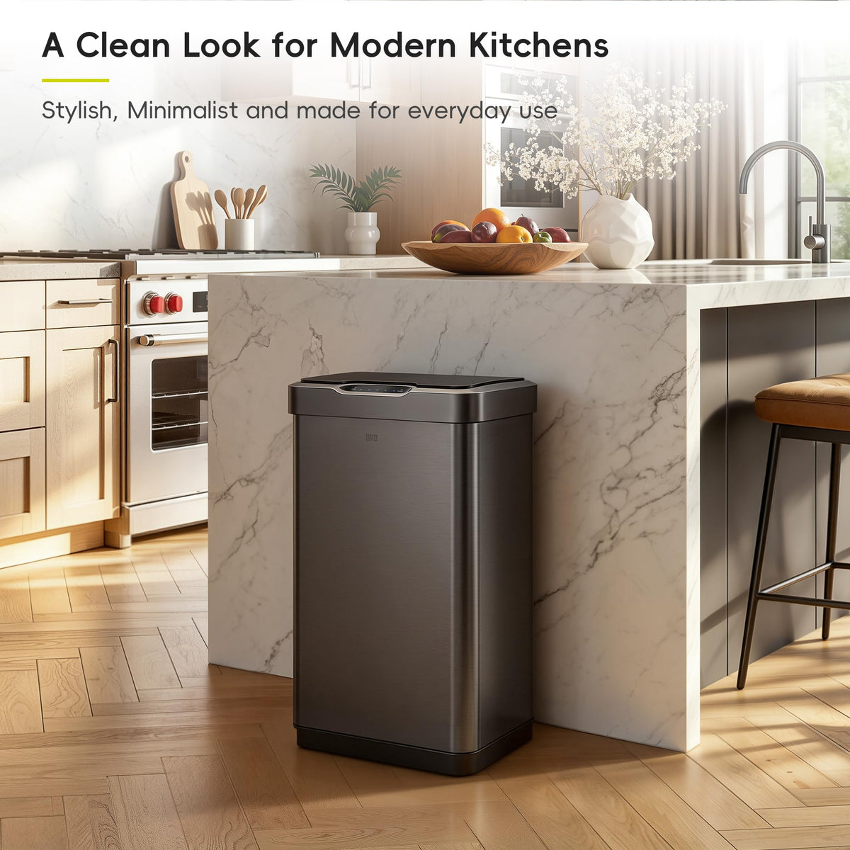 13.2 Gal Stainless Steel Motion Sensor Trash Can Q377