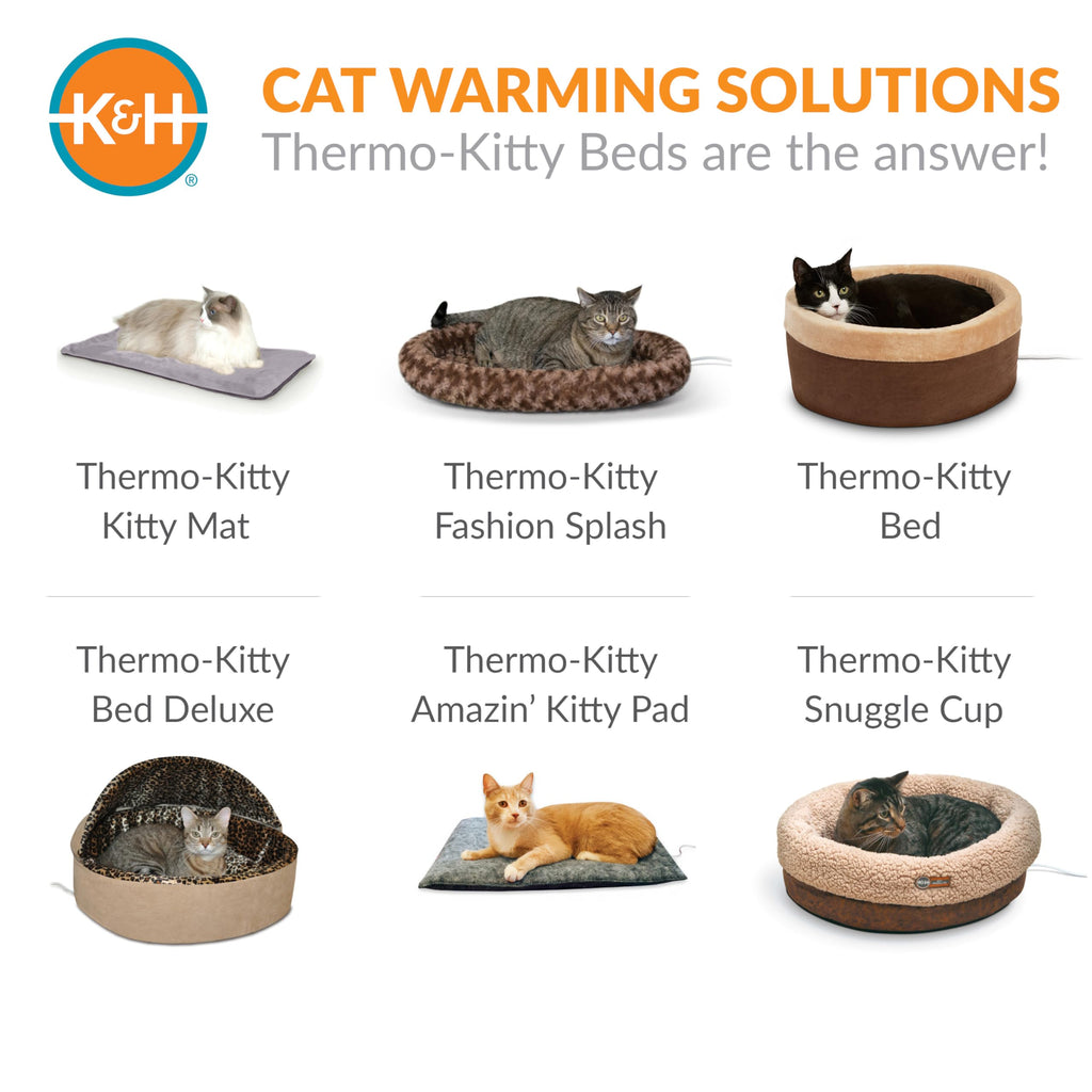 Self-Warming Cat Bed Pad Small 21 X 17 Gray Black T182121