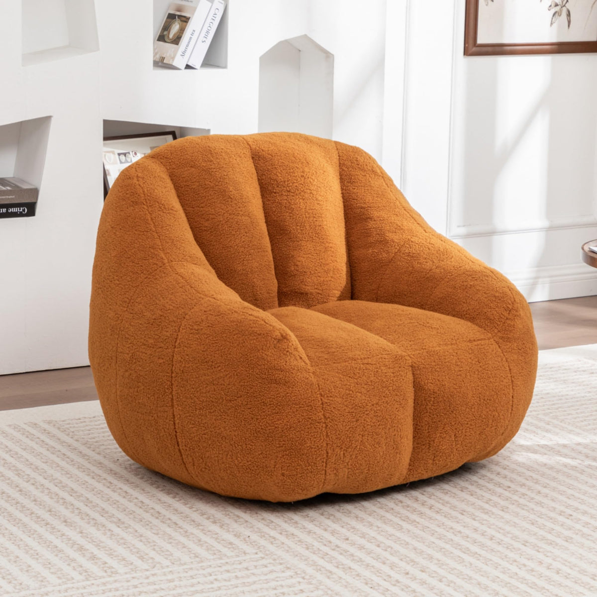 Yellow Oversized Plush Memory Foam Bean Bag Chair D1879