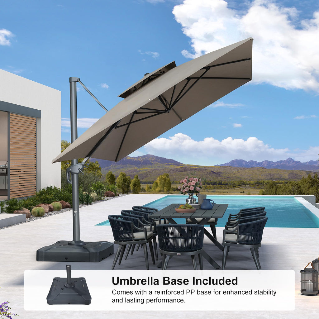 10' x 13' Cantilever Umbrella with Base K812