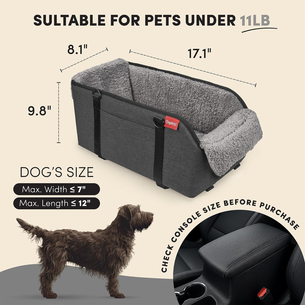 Grey Dog Car Seat X6255