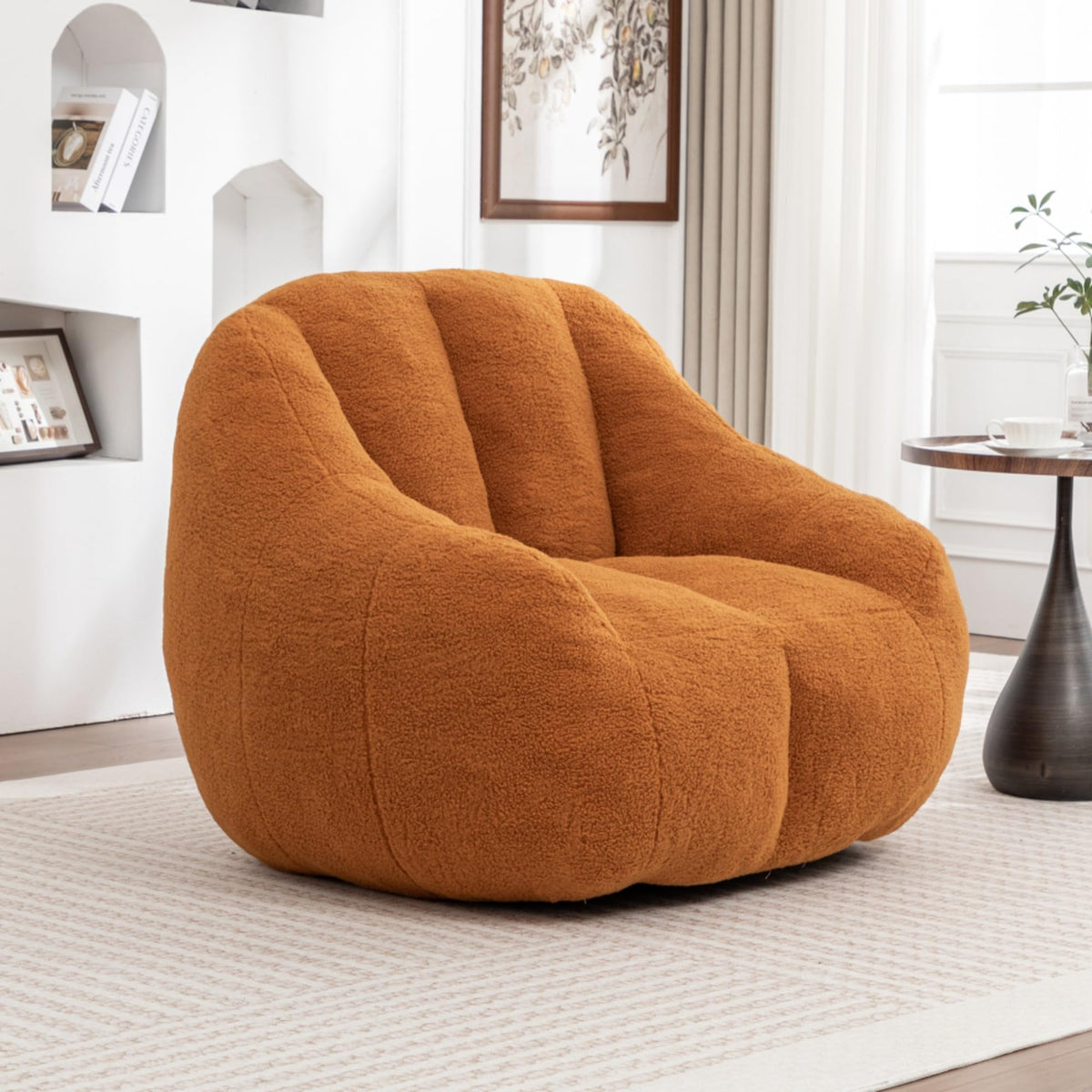 Yellow Oversized Plush Memory Foam Bean Bag Chair D1879