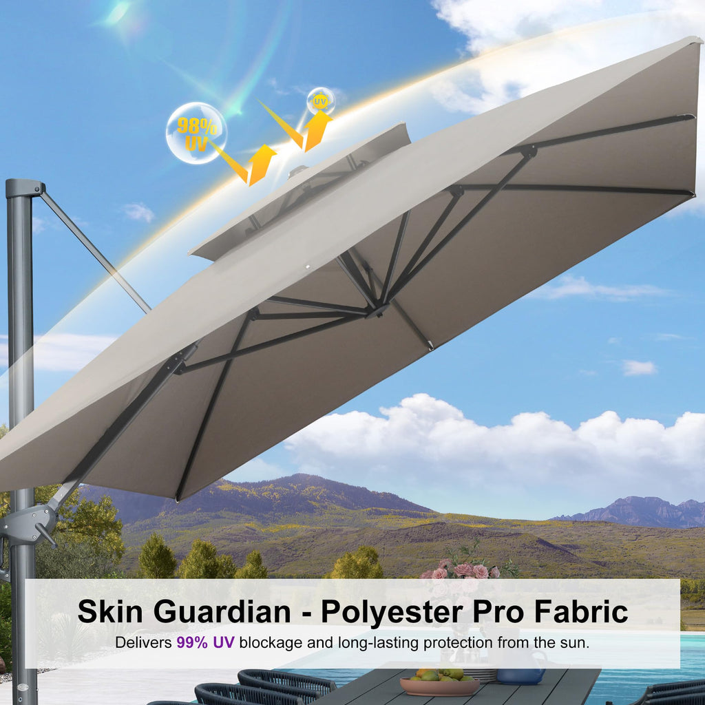10' x 13' Cantilever Umbrella with Base K812