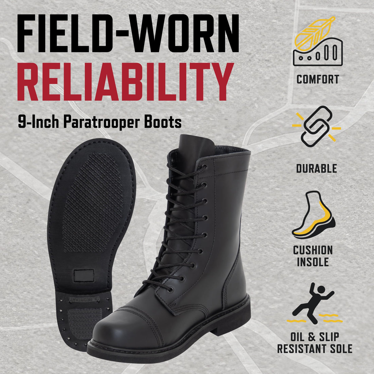 9 Inch Paratrooper Boots Q8240