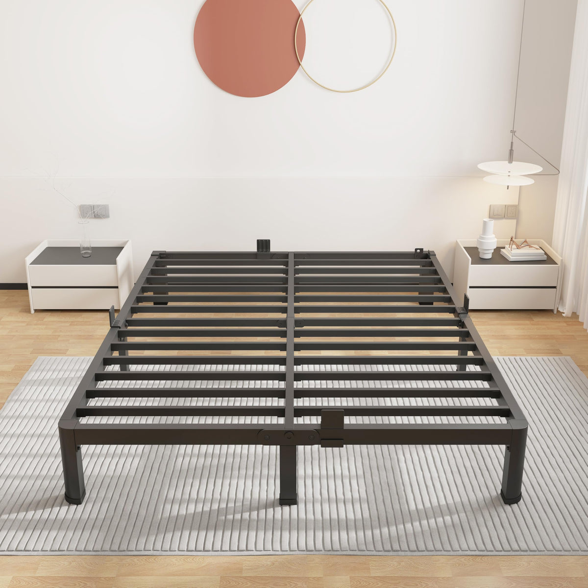 7 Inch King Low Profile Bed Frame with Rounded Corner Q2928